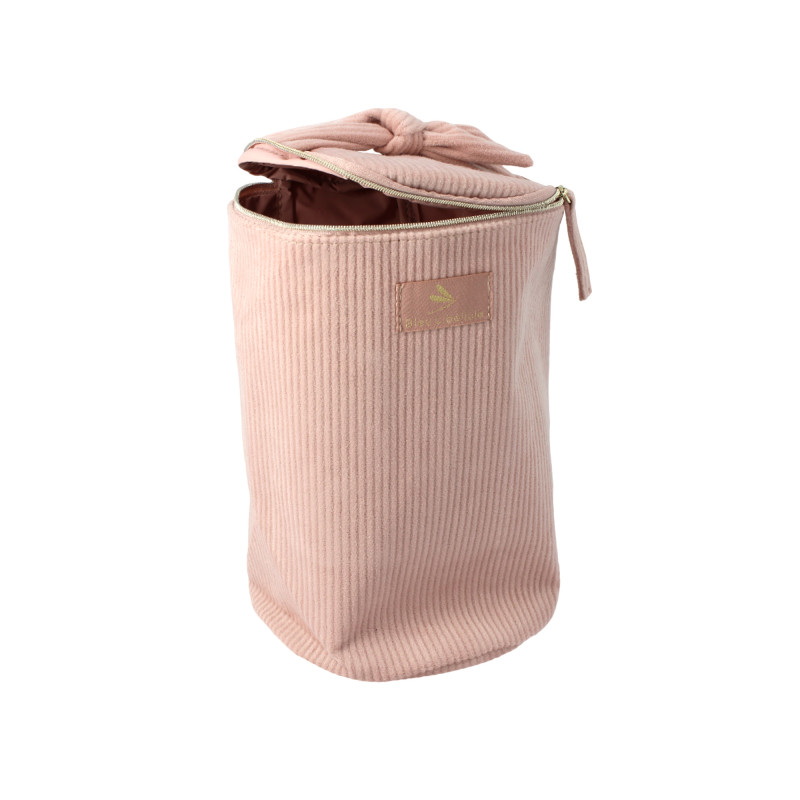 Trousse ronde en velours côtelé Rose Trousse ronde en velours côtelé Rose