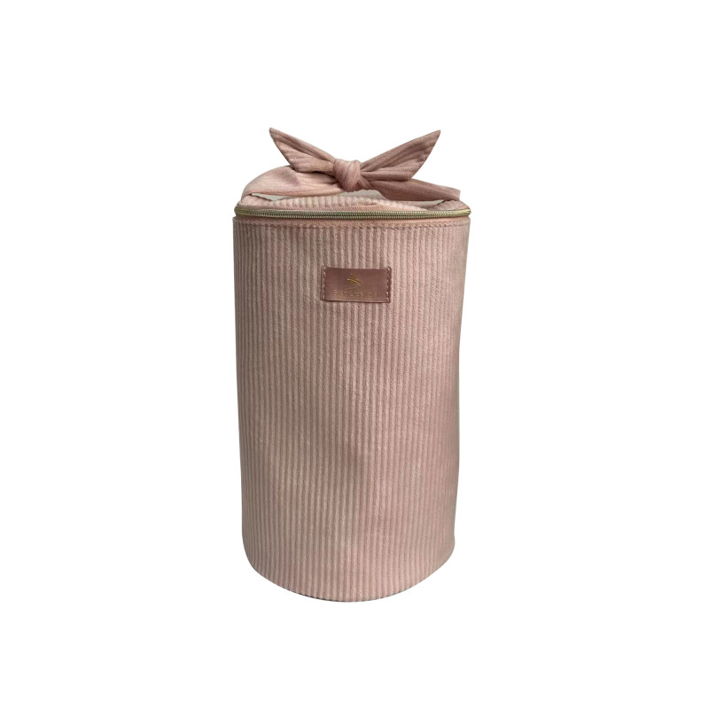Trousse ronde en velours côtelé Rose Trousse ronde en velours côtelé Rose