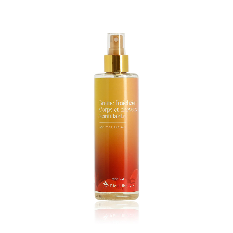 Brume fraîcheur scintillante corps et cheveux Agrumes - Fraise Brume fraîcheur scintillante corps et cheveux Agrumes - Fraise