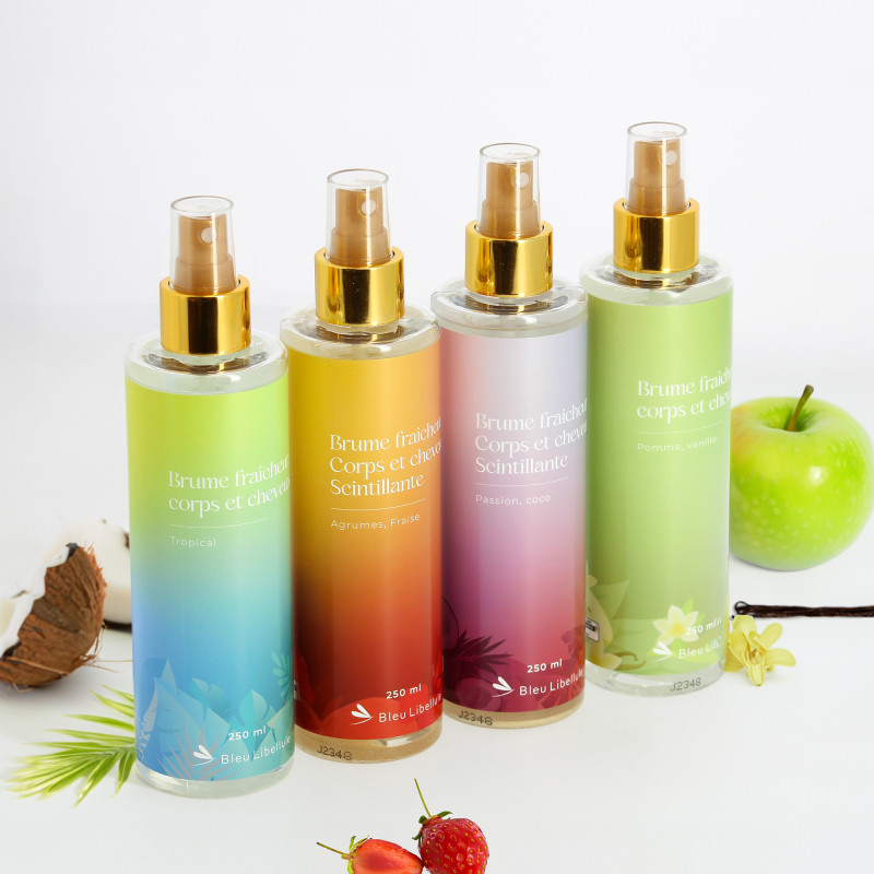 Brume fraîcheur scintillante corps et cheveux Agrumes - Fraise Brume fraîcheur scintillante corps et cheveux Agrumes - Fraise