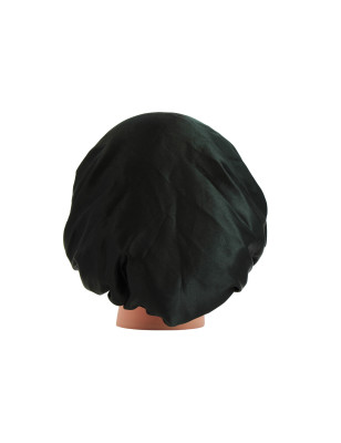Bonnet de Nuit Satin Noir Beige